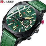 CURREN Men's Japan Movement Wristwatches: Fashion Leather Band, Auto Date, Sports Chronograph, Military Watch