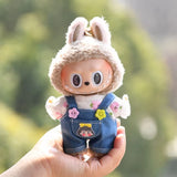 Labubu V1 Doll Clothing Replacement Set – 17cm Vinyl Pendant Outfit with Hat & Overalls for DIY Styling and Fashion Doll Accessories