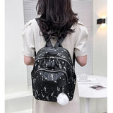 Stylish Women's Small Casual Backpack: Fashionably Printed, Perfect for Travel and Leisure, Ideal for Carrying Books