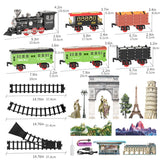 Electric Train Toy Set with Railway Tracks, Steam Locomotive Engine, Diecast Model