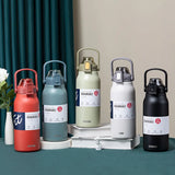 1300ML Water Thermal Bottle: Stainless Steel Thermos with Straw, Keeps Beverages Cold and Hot