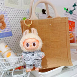 Labubu Doll Pajama Clothes Set – 17cm Plush Vinyl Outfit with Overalls, Cloak & Shirt for Cute Dress-Up Accessories & DIY Gift