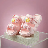 Girls' Cute Candy Bow Slippers – Lightweight Open-Toe Sandals with Anti-Slip Design for Indoor and Outdoor Summer Wear