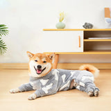 Cozy Flannel Dog Pajamas: Jumpsuits with Bone and Moon Pattern, Ideal for Medium and Large Dogs, Keeping Them Warm and Stylish in Chilly Weather, Dog Clothes