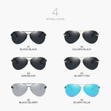 Classic Polarized Sunglasses for Men with Metal Frame and Mirror Lens - Suitable for Men and Women