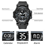 Military Men's Luxury Watch by SMAEL, Waterproof Analog-Digital Chronograph with Dual Display for Sports