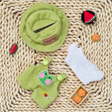 Labubu Doll Animal Overalls Fashion Set – Cute White Shirt, Hat & Outfit Accessories for 17cm Plush Dolls