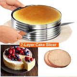 Adjustable 6-Layer Cake Slicer & Mold – Stainless Steel Cake Cutter and Leveler Ring | DIY Baking Tool for Perfect Cake Decoration