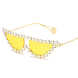 Luxury Rhinestone Cat Eye Sunglasses for Women - Transparent, Hot Fashion Accessories with UV400 Protection