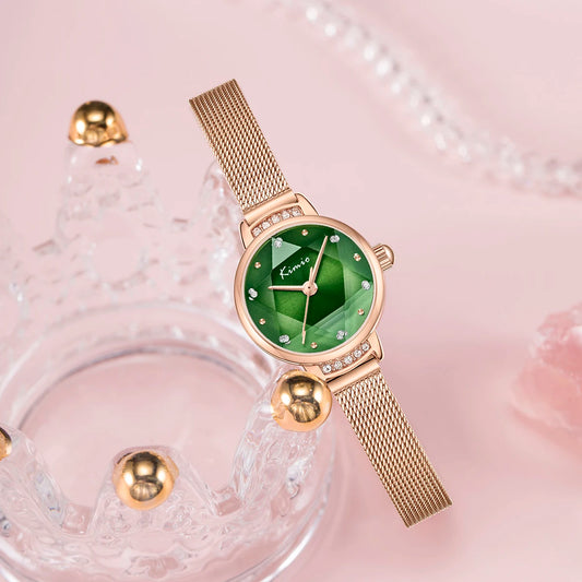 High-Quality Waterproof Women's Quartz Wristwatch with Diamond Dial - Elegant Ladies' Dress Clock, Simple Female Gift