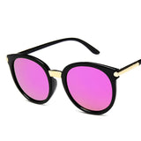 Vintage Reflective Flat Lens Sunglasses for Women: Driving Mirrors with UV400 Protection, Female Oculos