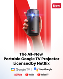 Anker Nebula Capsule 3: 1080p Wi-Fi Smart Projector - Black, 200 ANSI-Lumen, Official Google TV, Built-in Netflix