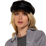 Solid Plain Octagonal Newsboy Cap: PU Leather Winter Hat for Men and Women, Casual Beret Style, Perfect for Autumn and Winter