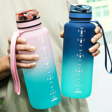 UZSPACE 1500ml Sports Water Bottle: Features Time Marker, Large Capacity, Portable and Leak-Proof Design, Ideal for Outdoor Travel