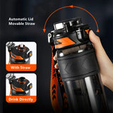 High-Quality Tritan Water Bottle: 1000ml/1500ml, Portable with Straw, Ideal for Gym and Outdoor Sports