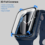 Waterproof Full Coverage 3D Screen Protector Film for Apple Watch Series 9/8/7/6/5/4: 49mm/45mm/44mm, Non-Glass Material for iWatch