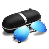 Classic Polarized Sunglasses for Men with Metal Frame and Mirror Lens - Suitable for Men and Women