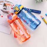 600ml BPA-Free Kids Plastic Water Bottle with Straw – Leak-Proof, Durable, and Unbreakable Cartoon Drinking Bottle for Children