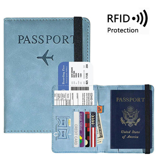 Vintage RFID-Blocking Passport Holder - Anti-Theft Brush Travel Wallet - Secure Cover for Passport, Cards, ID, SIM, and Bank