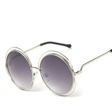 Oversized Vintage Round Mirror Sunglasses for Women - Big Size, Metal Frame, Lady Sun Shades for a Cool Look