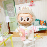 Hooded Jumpsuit Poncho Outfit for 17cm Labubu – Cute Mini Plush Doll Clothes & Accessories for Fans and Dress-Up Gifts
