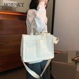 Versatile Corduroy Tote: Multi-Pocket Handbag for Daily Office Use