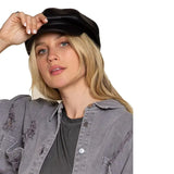 Solid Plain Octagonal Newsboy Cap: PU Leather Winter Hat for Men and Women, Casual Beret Style, Perfect for Autumn and Winter