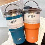 Tyeso Stainless Steel Coffee Cup: Portable Vacuum Thermos Bottle, Insulated Mug for Hot or Cold Drinks