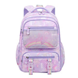 School Backpack for Elementary Students - Purple Bookbag for Girls with Ample Capacity - Rainbow-Colored Bag for Books, a Great Gift for Children