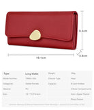 Stylish Leather Wallet for Women: Red, Long, and Ideal for Holding Credit Cards