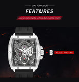 RUIMAS Luxury Men's Sports Quartz Watch: Waterproof, Luminous with Large Dial and Silicone Strap