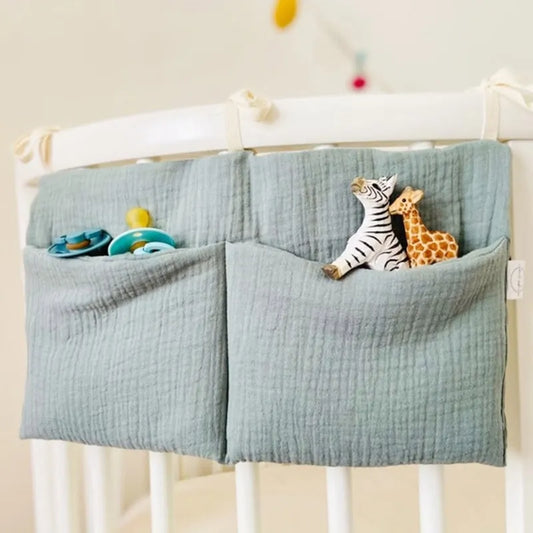 Multifunctional Organizer for Kids' Bedding and Diapers, Doubles as a Bed Headboard Organizer