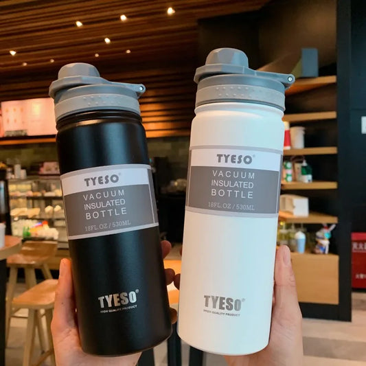 Tyeso Thermal Water Bottle: Stainless Steel Coffee Mug, Available in 530/750ml, Vacuum Flask for Insulated Sport Travel