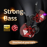 QKZ AK6 In-Ear Earphones: 6 Dynamic Driver Unit Headphone with Mic, Stereo Sports HIFI Subwoofer Headset, Monitor Earbuds