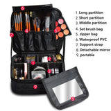 Waterproof Portable Makeup Case with Mirror, Ideal for Cosmetology and Nail Tools, Travel Suitcase for Women