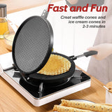 Non-Stick Waffle Cone Maker – Aluminum Cone Mold for Ice Cream and Egg Rolls, Equipped with a Heat-Proof Handle for Perfectly Crispy Pancakes