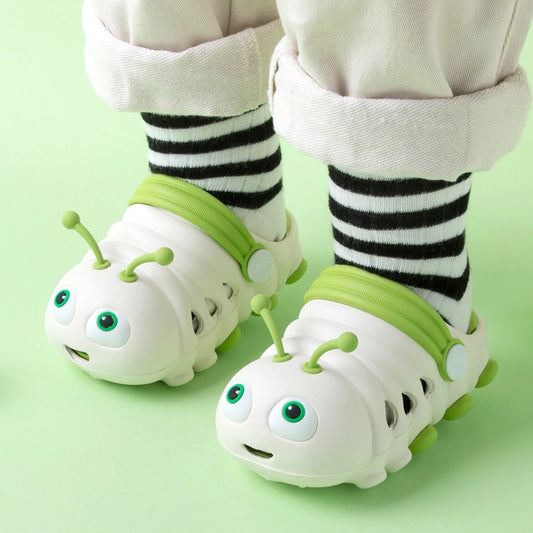 Summer Kids' Shoes – Adorable Cartoon Caterpillar Slippers, Soft EVA Non-Slip Baby Slides for the Beach