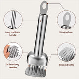 Heavy Duty Stainless Steel Meat Tenderizer – Sharp Needle Blade Mallet for Tenderizing Beef & Turkey