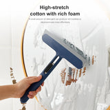 Window Glass Cleaner: Dual-Use Brush for Dry and Wet Cleaning, Includes Scraper and Wiper for Window Screens