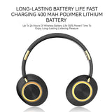 Collapsible Wireless Headphones with Stereo Sound, Deep Bass, Wireless Calling, 400mAh High-Capacity Battery, 40mm Steel Magnetic Drivers for Powerful Bass