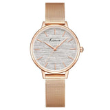 Gradient Color Glitter Women's Simple Mesh Belt Fashion Quartz Watch - Gold Stainless Steel