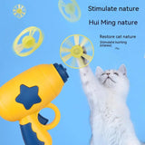 Cat and Dog Toy Collection: Light Gun Bamboo Dragonfly and Sports Frisbee, Ideal for Pet Training—Firing Gun Not Included