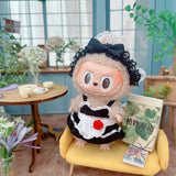 Labubu Doll Pajama Clothes Set – 17cm Plush Vinyl Outfit with Overalls, Cloak & Shirt for Cute Dress-Up Accessories & DIY Gift