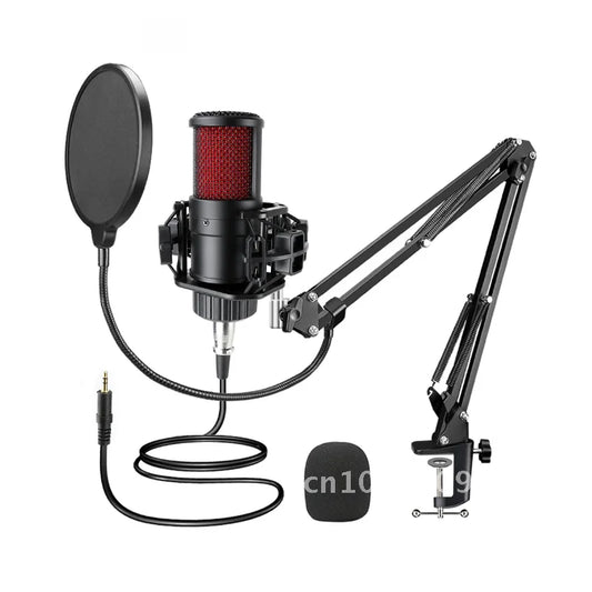 High-Quality Metal Condenser Microphone for Studio Recording, Streaming, Sound Card Connectivity, Powered by Phantom Power, Ideal for Gaming and Professional Use