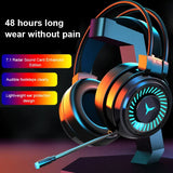 Stereo Surround Bass LED Gaming Headset - Wired Headphones with 3.5mm Jack, Compatible with PC, Notebook, and includes a Microphone