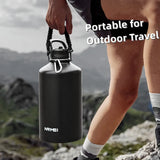 1.8/3.6L Stainless Steel Insulated Water Bottle with Straw and Handle, Outdoor Portable Leak-proof Thermos Bottle for Gym Travel