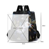 Vintage Style Black Backpack for Women: Casual and Adorned with Flowers, Ideal Anti-Theft Travel Shoulder Bag, Perfect Gift for Mother