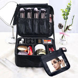 Waterproof Portable Makeup Case with Mirror, Ideal for Cosmetology and Nail Tools, Travel Suitcase for Women