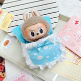 Labubu Doll To-Go Bag & Bedding Set – 17cm Plush Doll Accessories with Crossbody Carry Bags & Sleeping Bed for DIY Travel Play