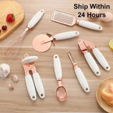 High-End Stainless Steel Kitchen Gadget Set: Includes Garlic Press, Pizza Cutter, Can Opener, and Potato Cooking Tool